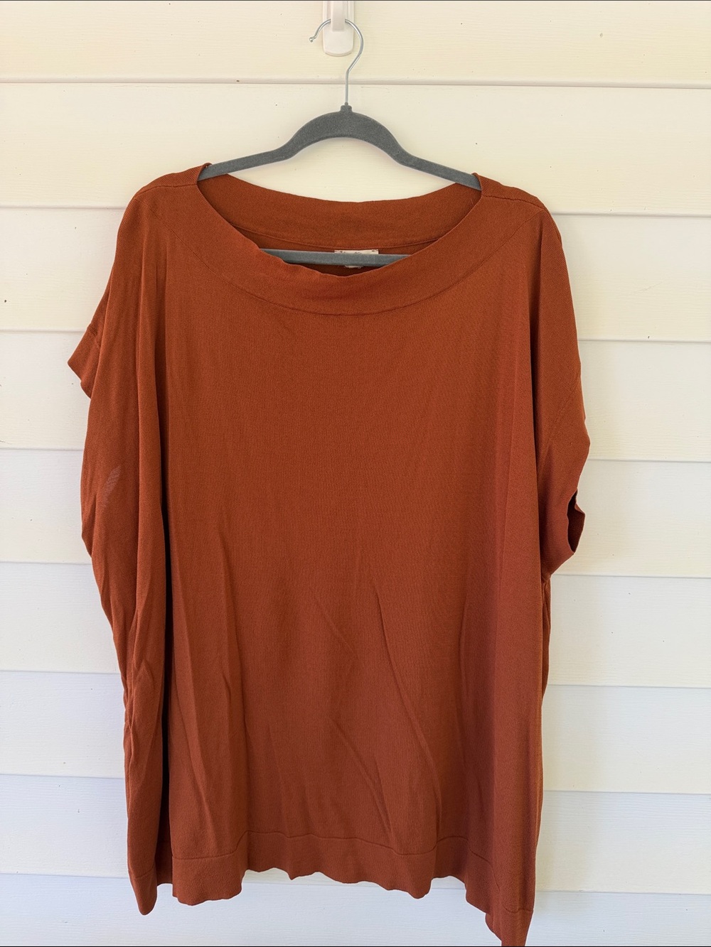 entro Burnt Orange Short-Sleeve Tunic Top